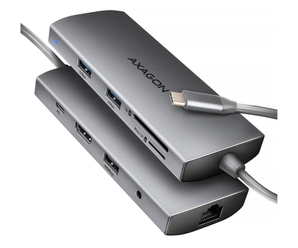 Akcesoria Axagon HMC-8HLSA, USB 5Gbps, 3x USB-A, HDMI 4k/60Hz, RJ-45, SD/mSD
